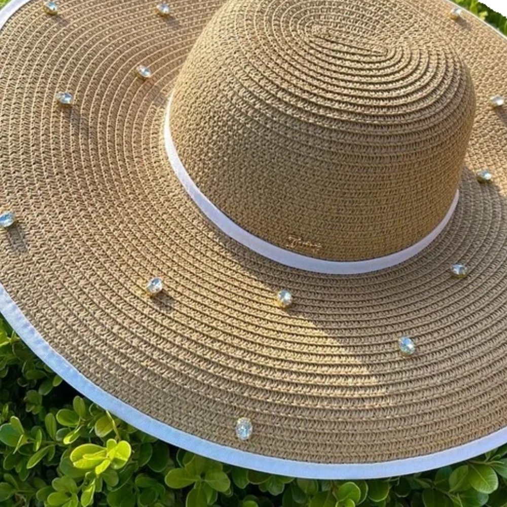 Juicy Couture Wide Brim Floppy Straw Hat